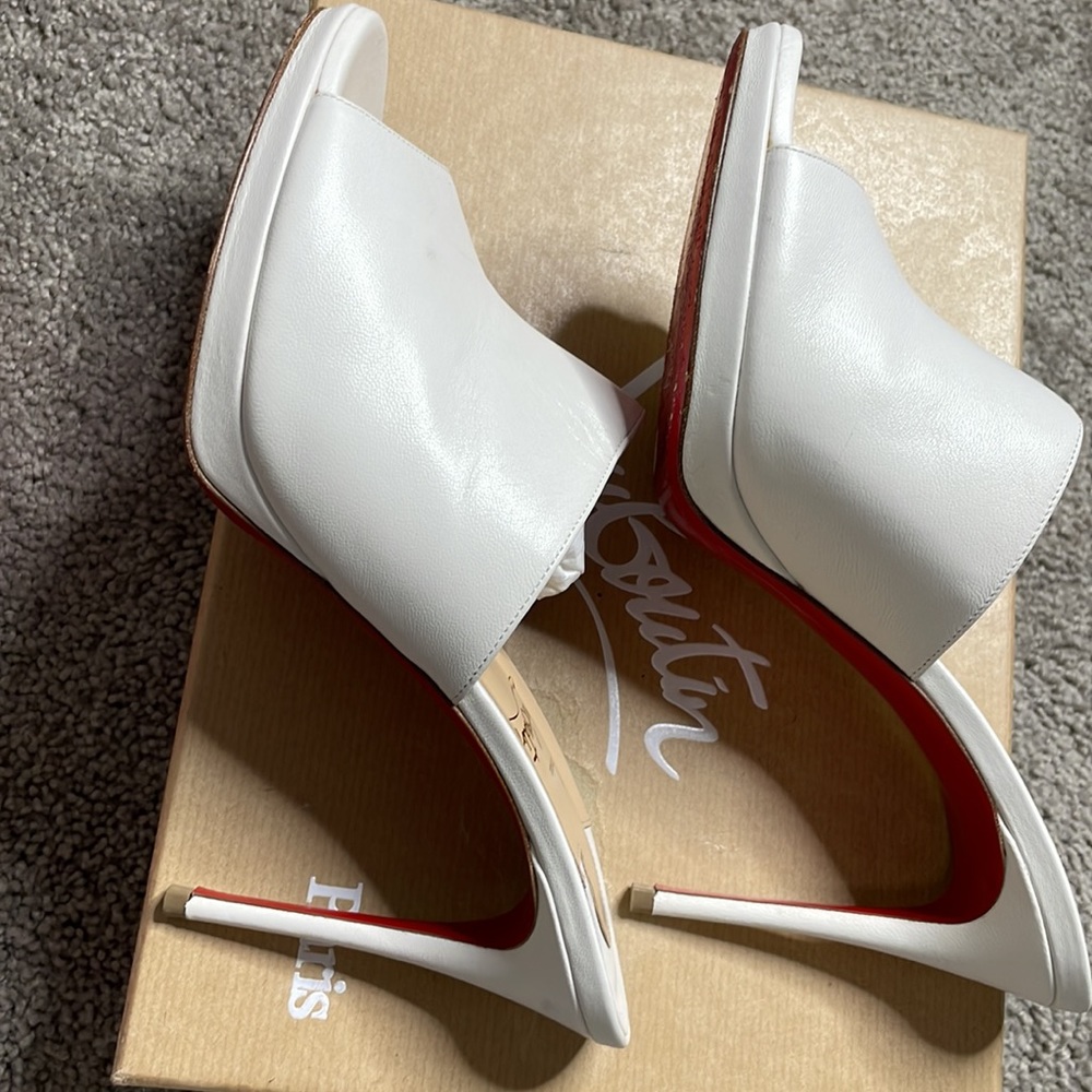 Nappa Pigamule 100 Slide Sandals 39 White - Picture 9 of 13